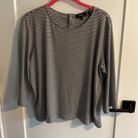 Theory Lowell Square Striped Tee MSRP $140 Great Reviews SZ S M L XL - Picture 6 of 11